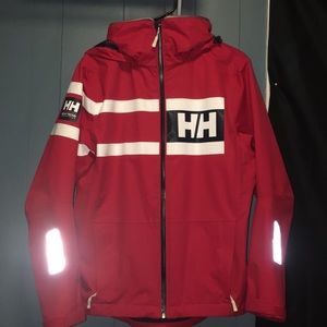 Helly Hansen red jacket.